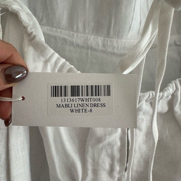 Reformation Mabli Linen White Dress Size 8 - Picture 6 of 7